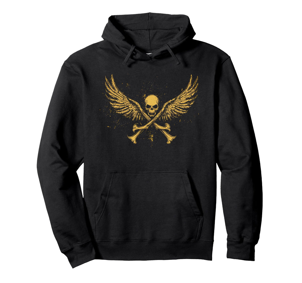 Y2K Grunge Skull Wings Gothic Emo Punk Hoodie - Aesthetic Graphic Unisex - T-Shirt, Sweatshirt, Hoodie