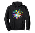Colorful Celestial Sun Face Paint Splatter Hoodie - Trendy Graphic Unisex - T-Shirt, Sweatshirt, Hoodie