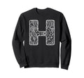 Capital Letter H Floral Chic Boho Sweatshirt - Streetwear Style Unisex - T-Shirt, Sweatshirt, Hoodie