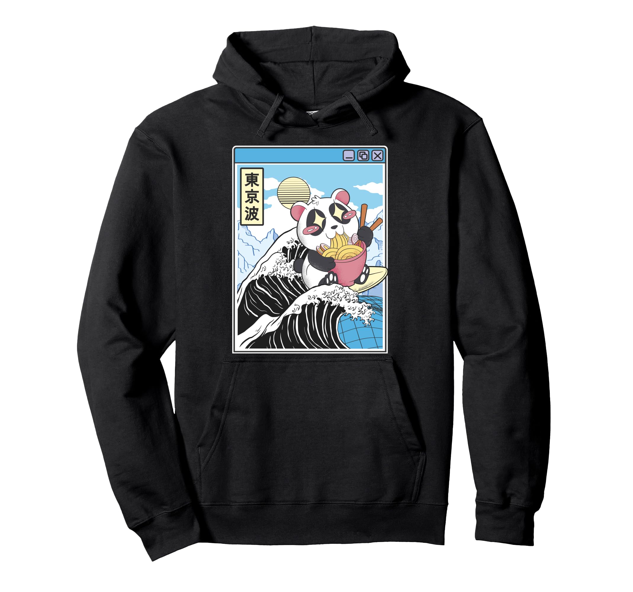 Panda Bear Ramen Japanese Wave Hoodie - Streetwear Style for Adults - T-Shirt, Sweatshirt, Hoodie