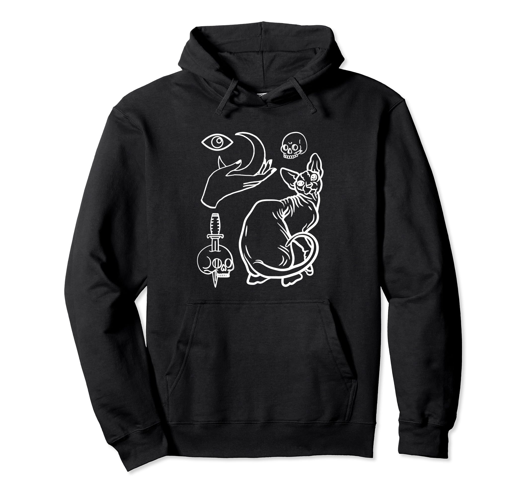 Sphynx Cat Occult Esoteric Y2K Hoodie - Fun Novelty Design for Adults - T-Shirt, Sweatshirt, Hoodie