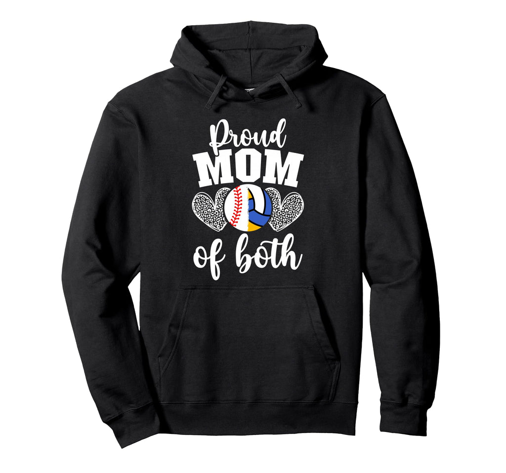 Mom Both Proud Volleyball Baseball Mom Hoodie - Trendy Graphic Unisex - T-Shirt, Sweatshirt, Hoodie