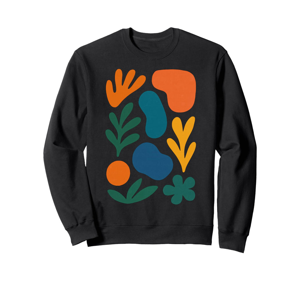 Boho Floral Shapes Modern Flower Sweatshirt - Graphic Print Unisex - T-Shirt, Sweatshirt, Hoodie
