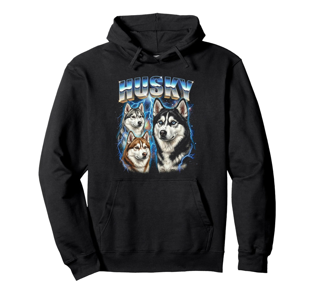 Husky 80S Dog Lover Funny 90S Hoodie - Graphic Print Men Women - T-Shirt, Sweatshirt, Hoodie