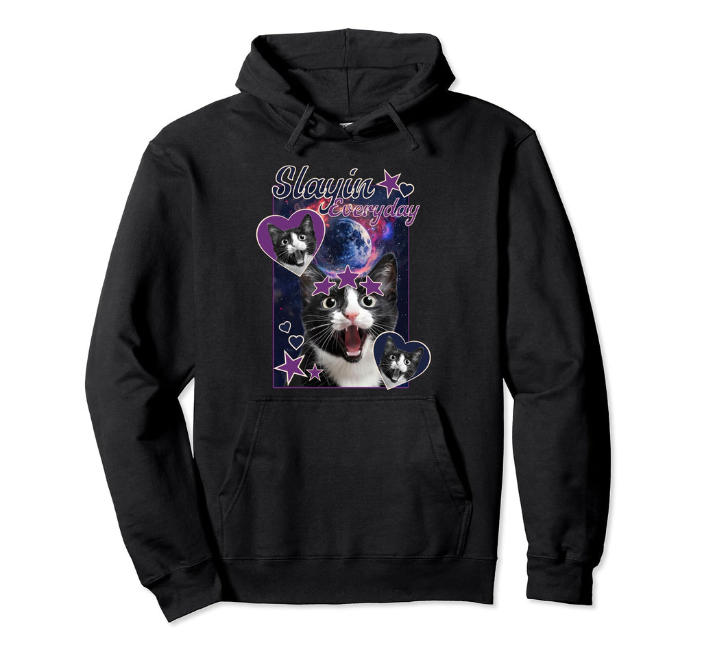 Slaying Everyday Shorthair Cat Y2K Hoodie - Trendy Graphic Unisex - T-Shirt, Sweatshirt, Hoodie