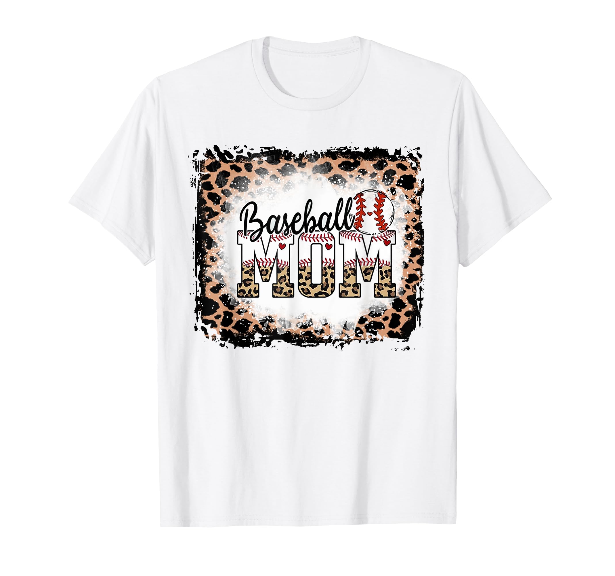 Baseball Mama Baseball Mom Leopard T-Shirt - Graphic Print for Adults - T-Shirt, Sweatshirt, Hoodie