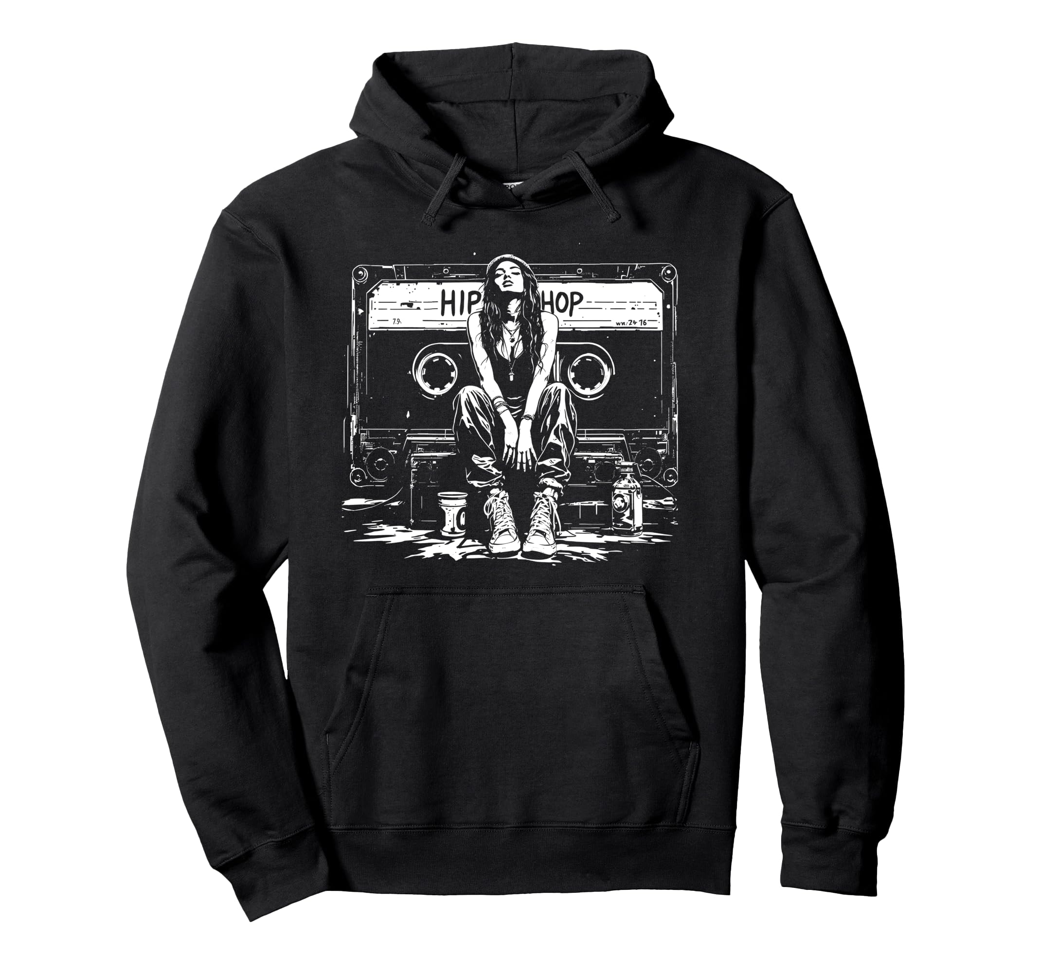 Cassette Tape Hip Hop Graffiti Hoodie - Fun Novelty Design Men Women - T-Shirt, Sweatshirt, Hoodie