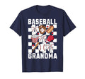 Baseball Grandma Coquette Bow Checkered T-Shirt - Trendy Graphic Unisex - T-Shirt, Sweatshirt, Hoodie
