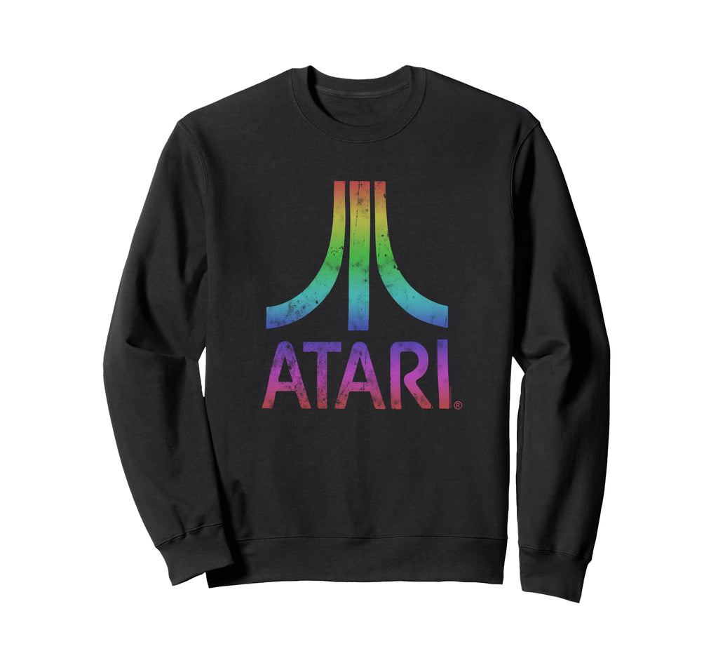 Atari Distressed Mt Fuji Rainbow Sweatshirt - Novelty Apparel Men Women - T-Shirt, Sweatshirt, Hoodie