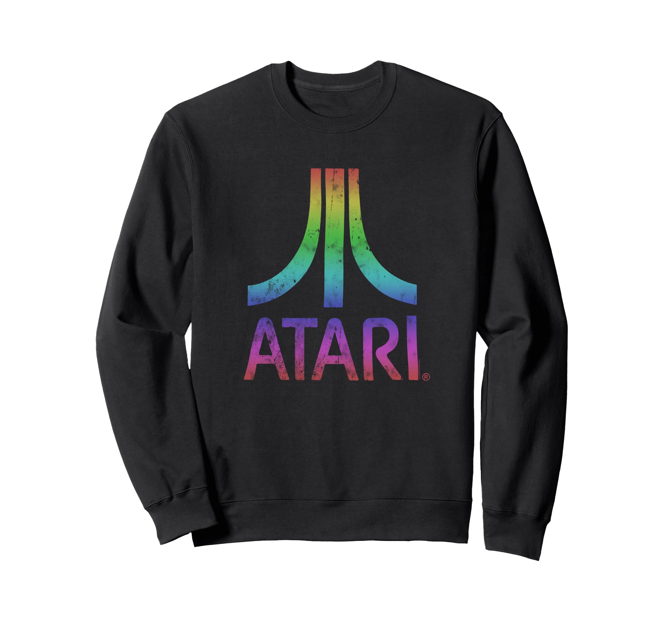 Atari Distressed Mt Fuji Rainbow Sweatshirt - Novelty Apparel Men Women - T-Shirt, Sweatshirt, Hoodie