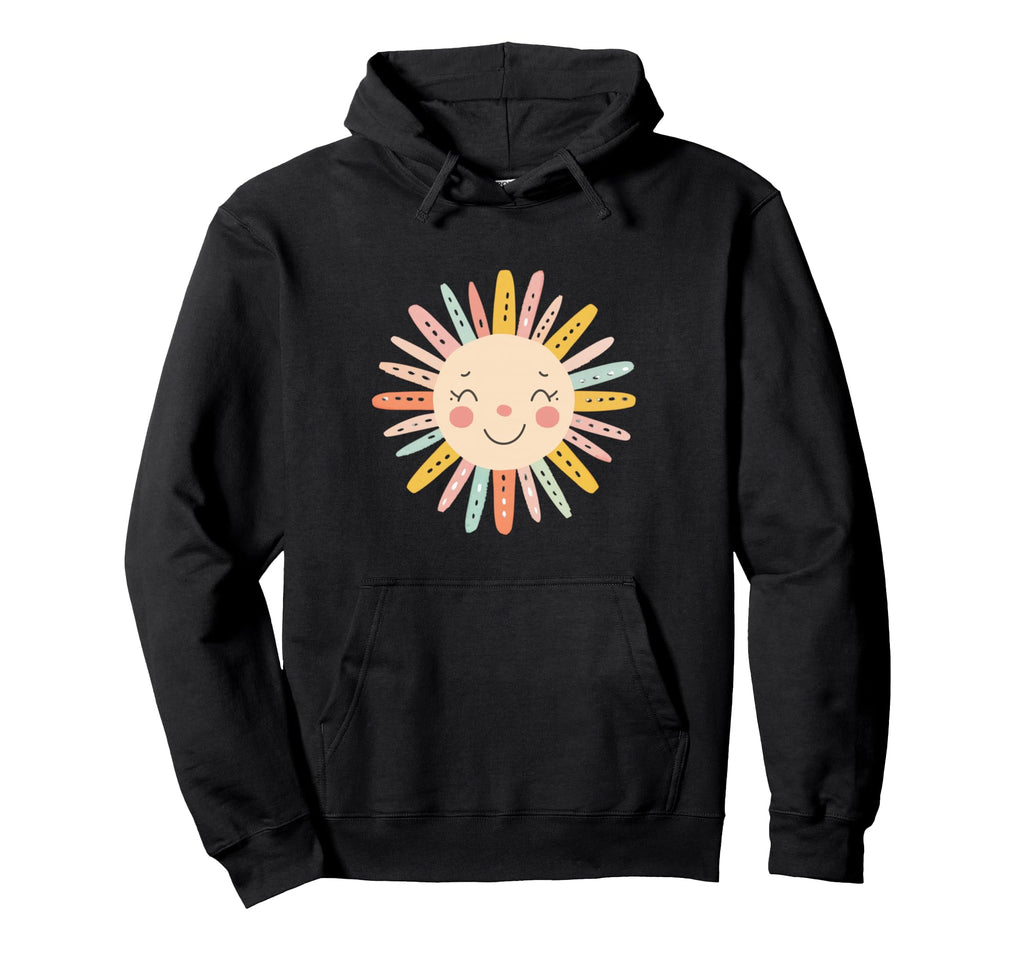 Sun 70S Rainbow Art Boho Boho Sun Hoodie - Aesthetic Graphic Unisex - T-Shirt, Sweatshirt, Hoodie