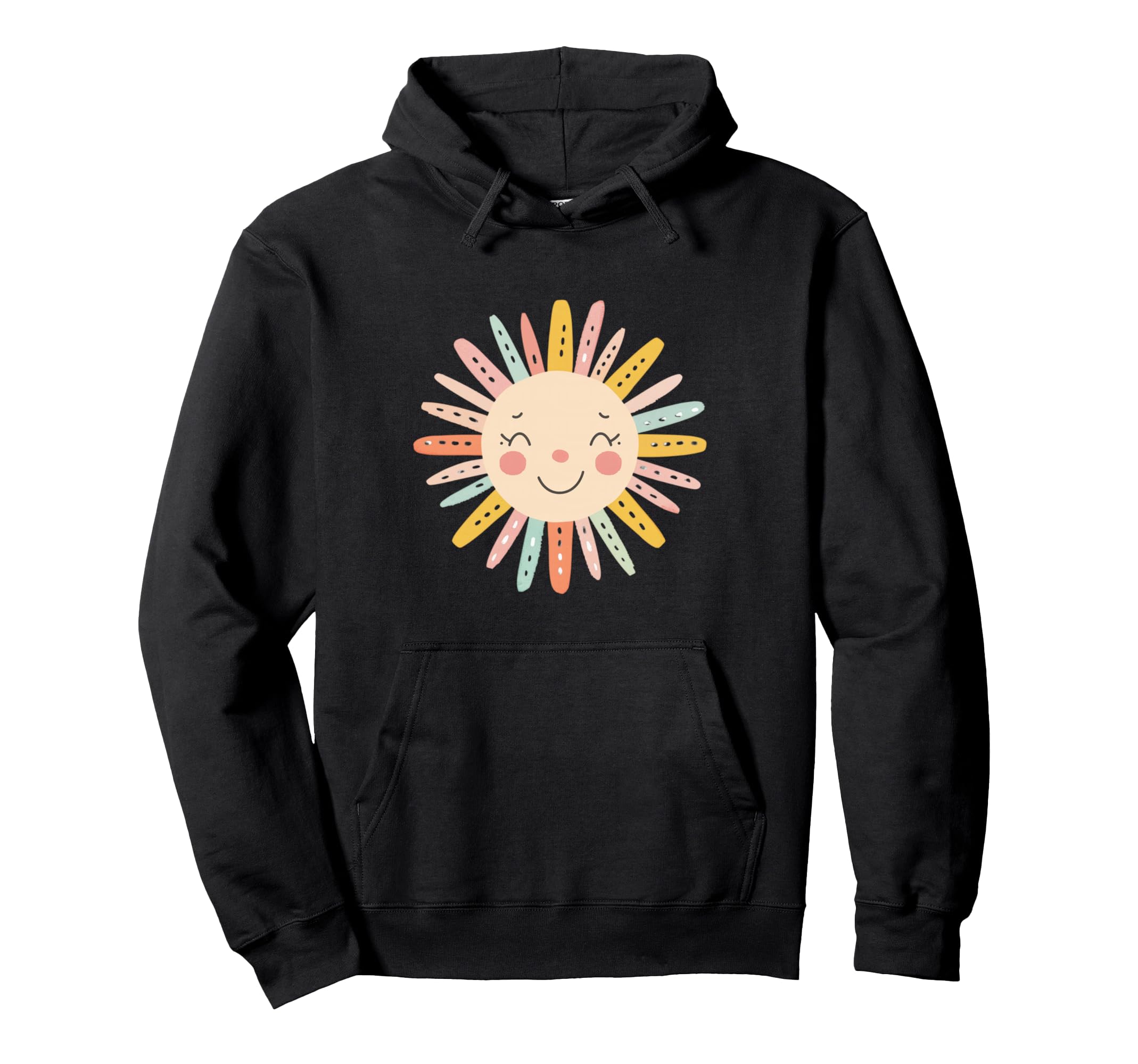 Sun 70S Rainbow Art Boho Boho Sun Hoodie - Aesthetic Graphic Unisex - T-Shirt, Sweatshirt, Hoodie