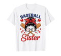 Baseball Sister Outfit Messy Bun Gameday T-Shirt - Custom Art Print Unisex - T-Shirt, Sweatshirt, Hoodie