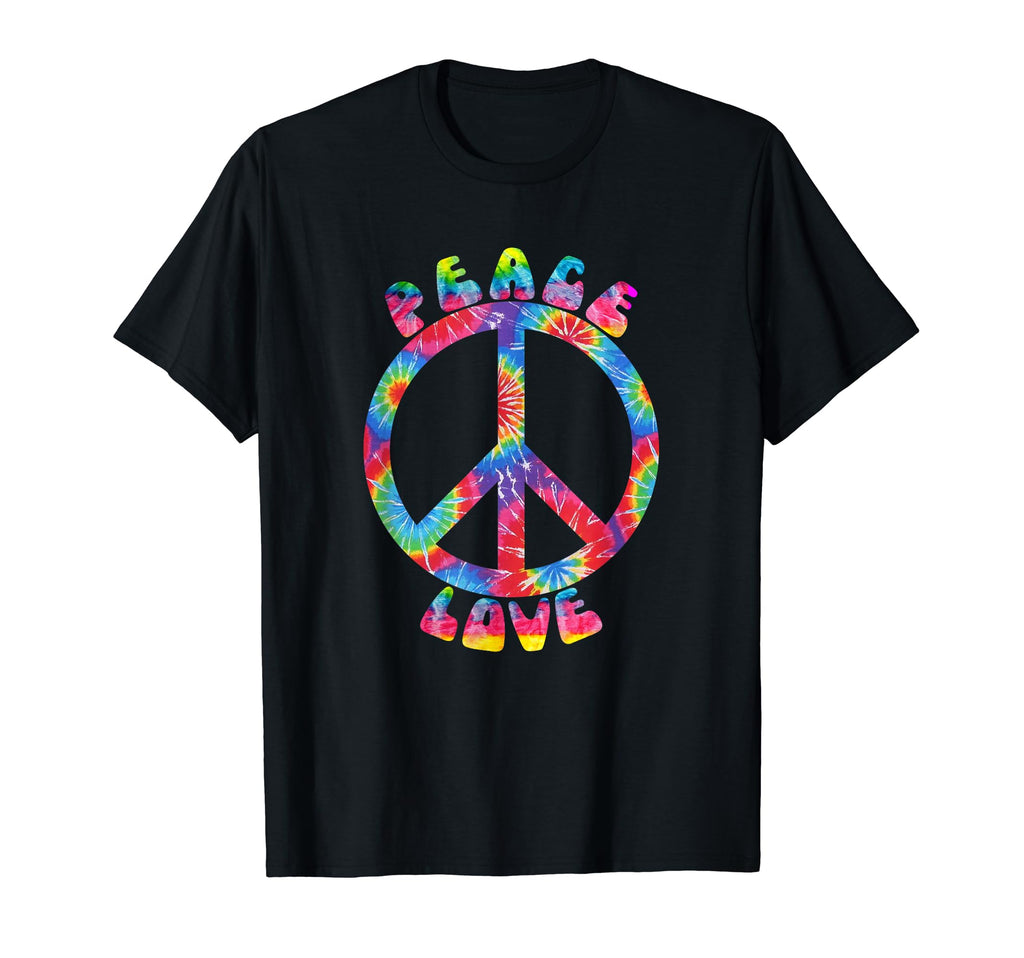 Peace Sign Love 60S 70S Tie Die Hippie T-Shirt - Novelty Apparel Unisex - T-Shirt, Sweatshirt, Hoodie