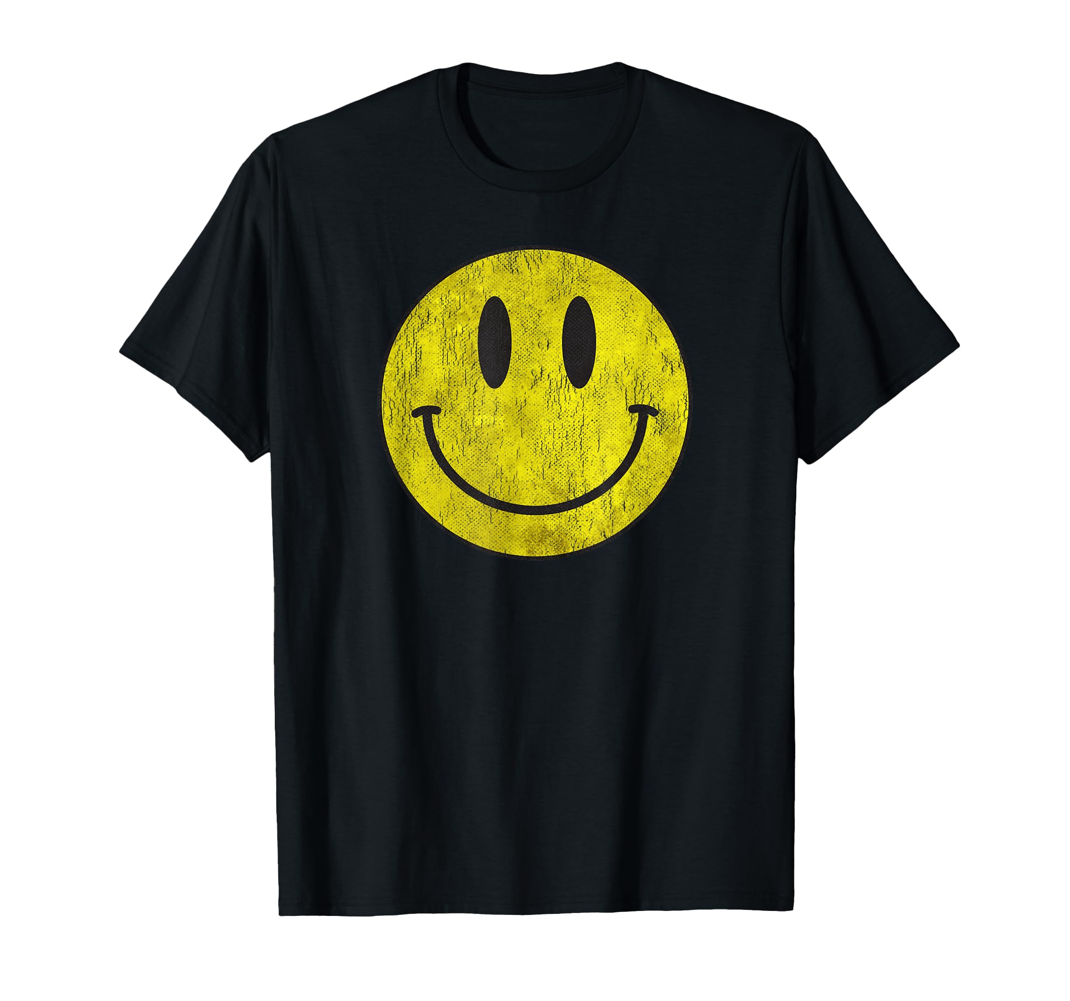 Acidhouse 80S 90S Smile Distressed T-Shirt - Fun Novelty Design for Adults - T-Shirt, Sweatshirt, Hoodie