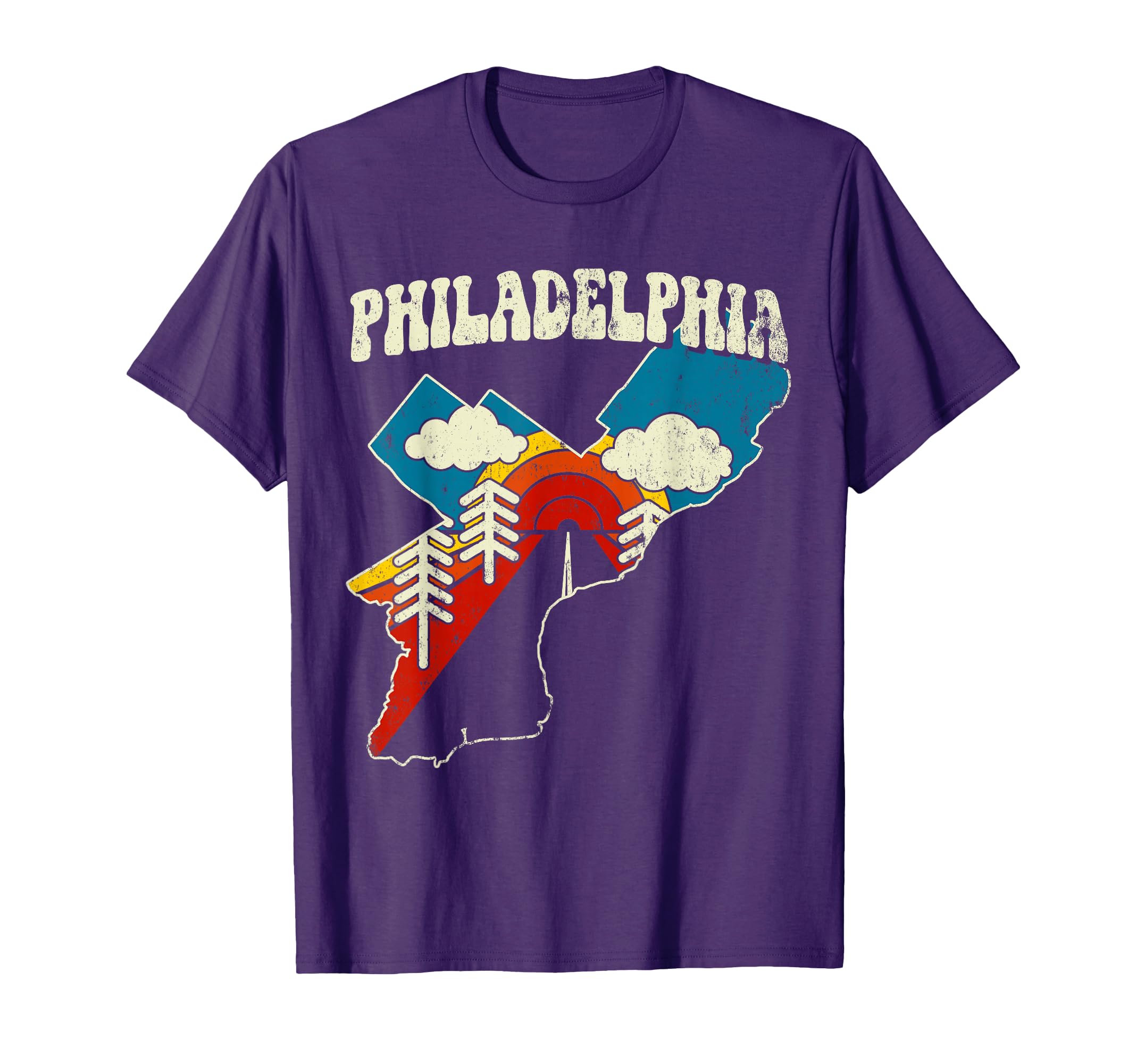 Philadelphia City Rainbow T-Shirt - Casual Everyday Wear Men Women - T-Shirt, Sweatshirt, Hoodie