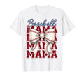 Baseball Mama Baseball Coquette Bow T-Shirt - Custom Art Print for Adults - T-Shirt, Sweatshirt, Hoodie