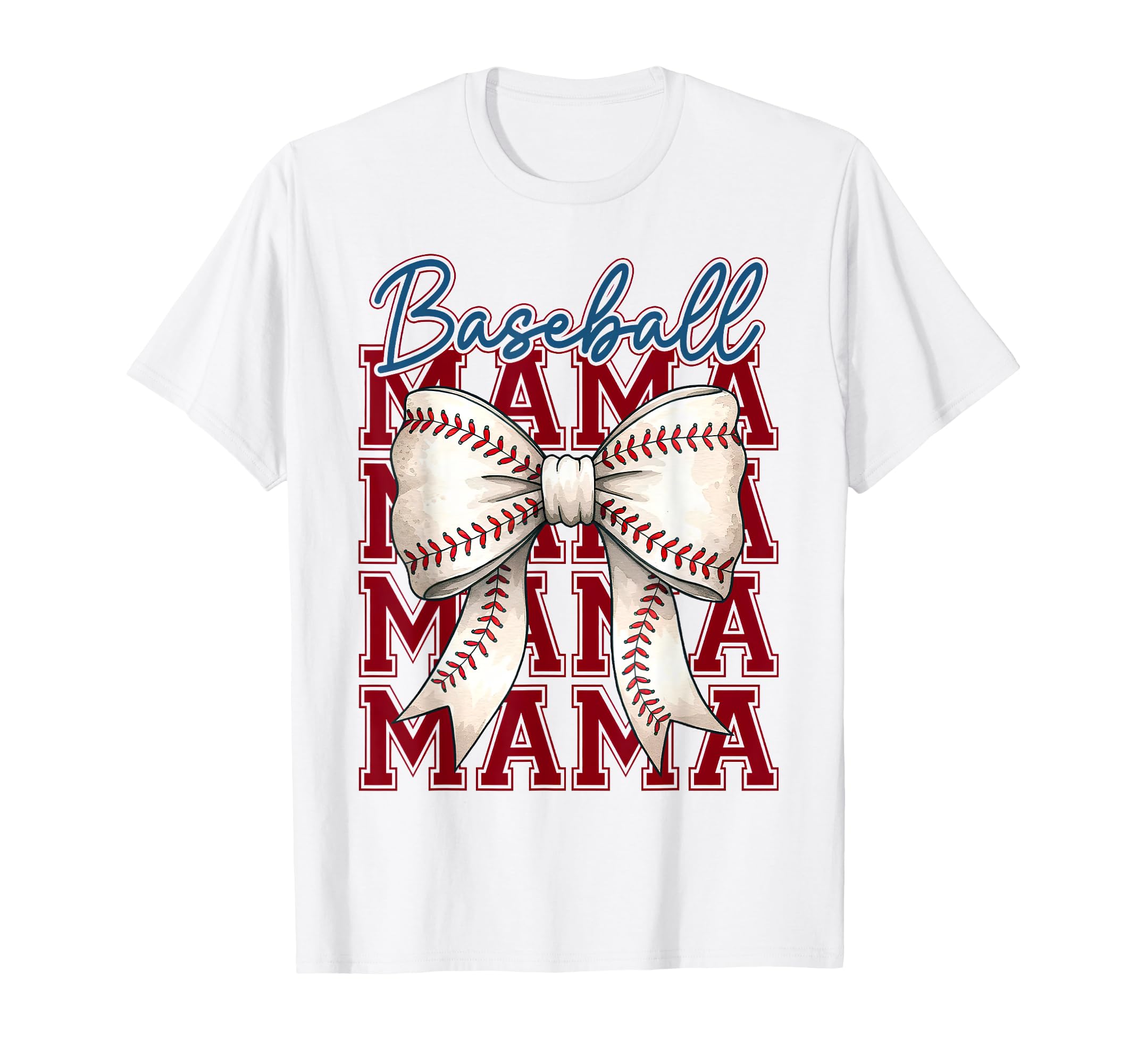 Baseball Mama Baseball Coquette Bow T-Shirt - Custom Art Print for Adults - T-Shirt, Sweatshirt, Hoodie