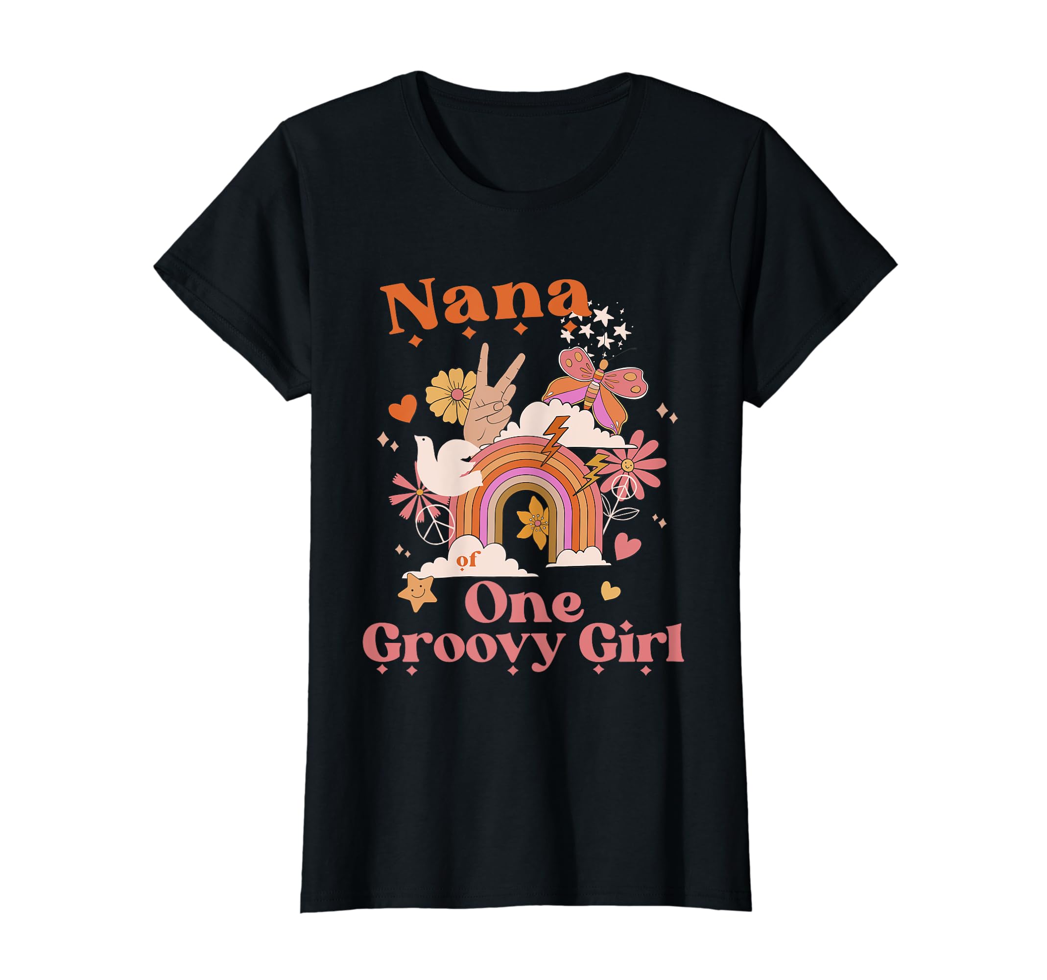 Nana One Groovy Boho Hippie Rainbow T-Shirt - Minimalist Print for Adults - T-Shirt, Sweatshirt, Hoodie