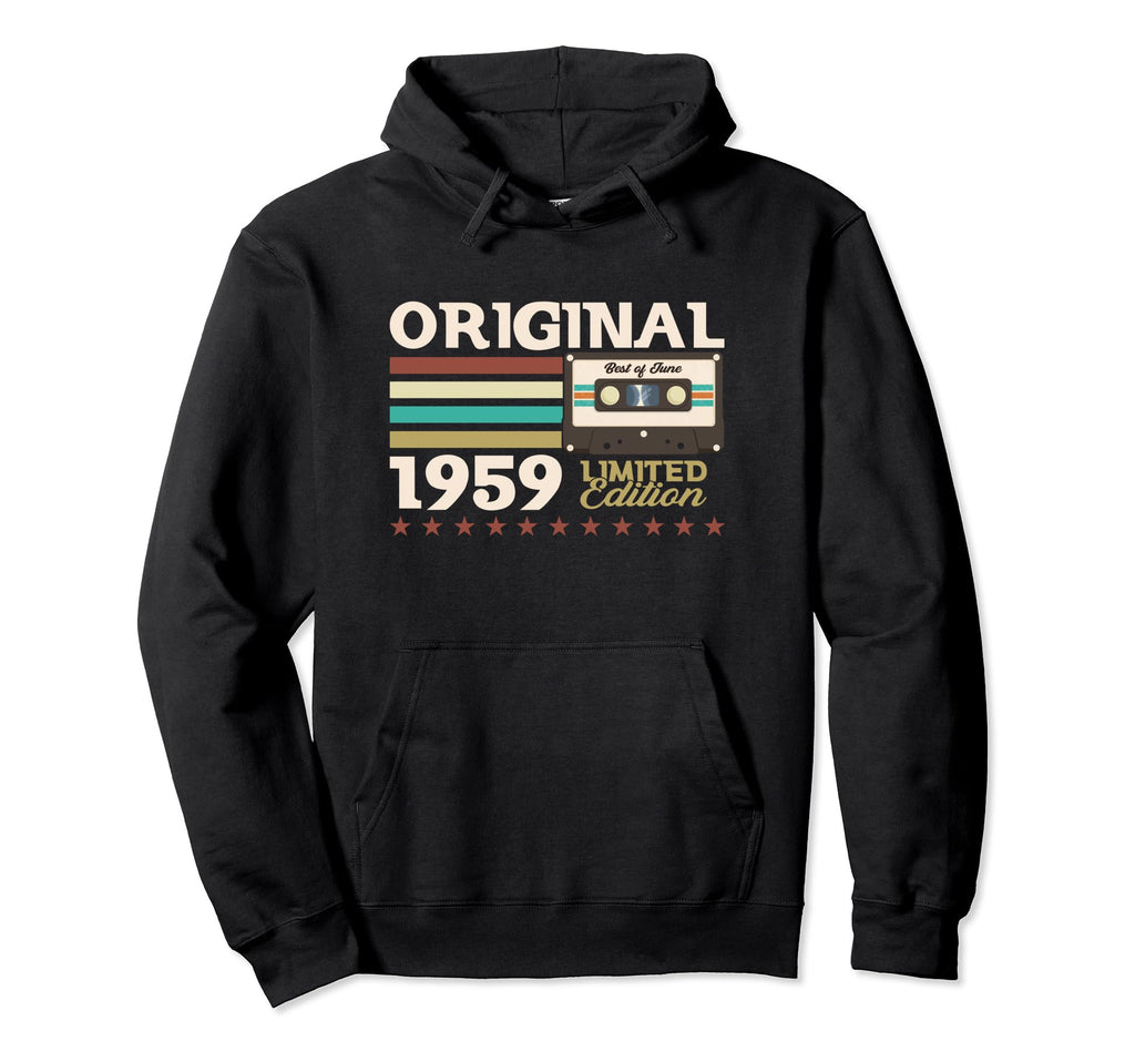65Th Birthday June 1959 Cassette Gifts Hoodie - Novelty Apparel Unisex - T-Shirt, Sweatshirt, Hoodie
