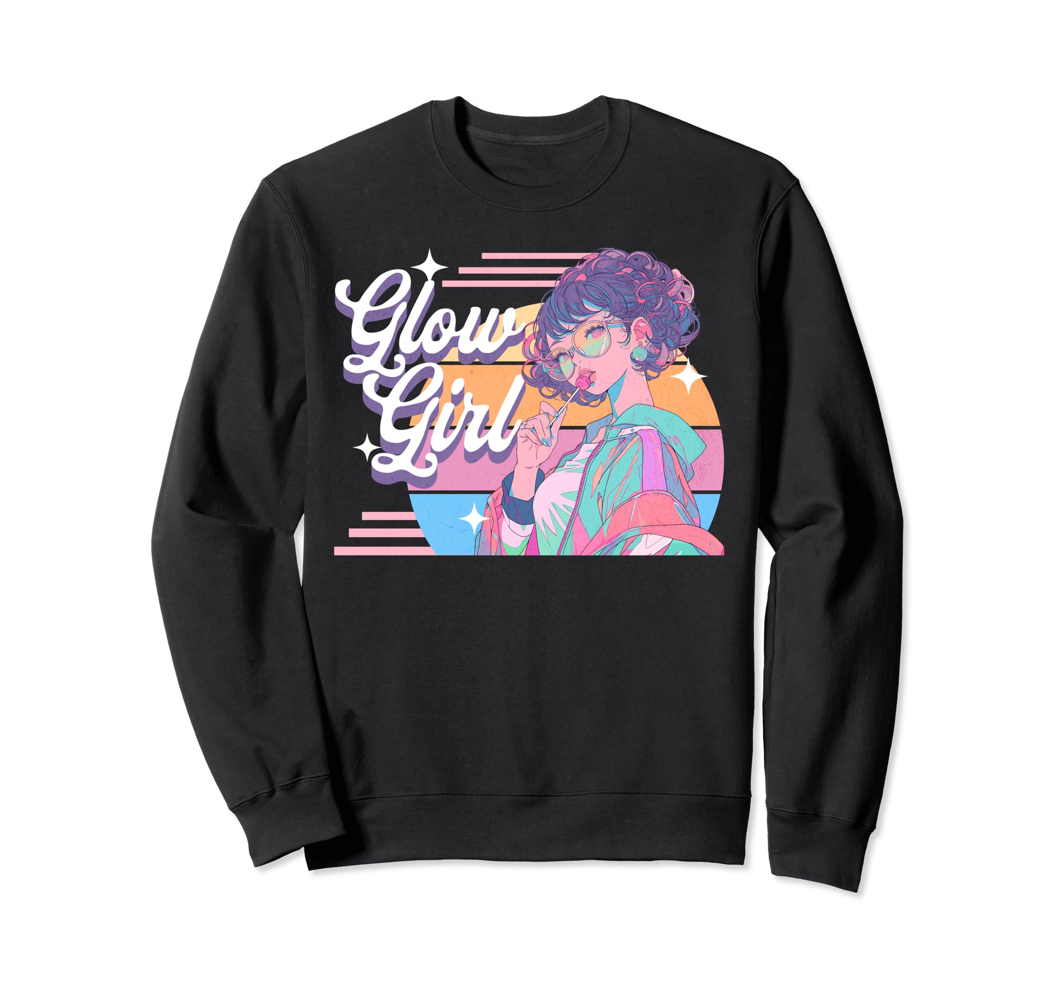 Glow Anime Groovy Vaporwave Aesthetic Sweatshirt - Streetwear Style Unisex - T-Shirt, Sweatshirt, Hoodie