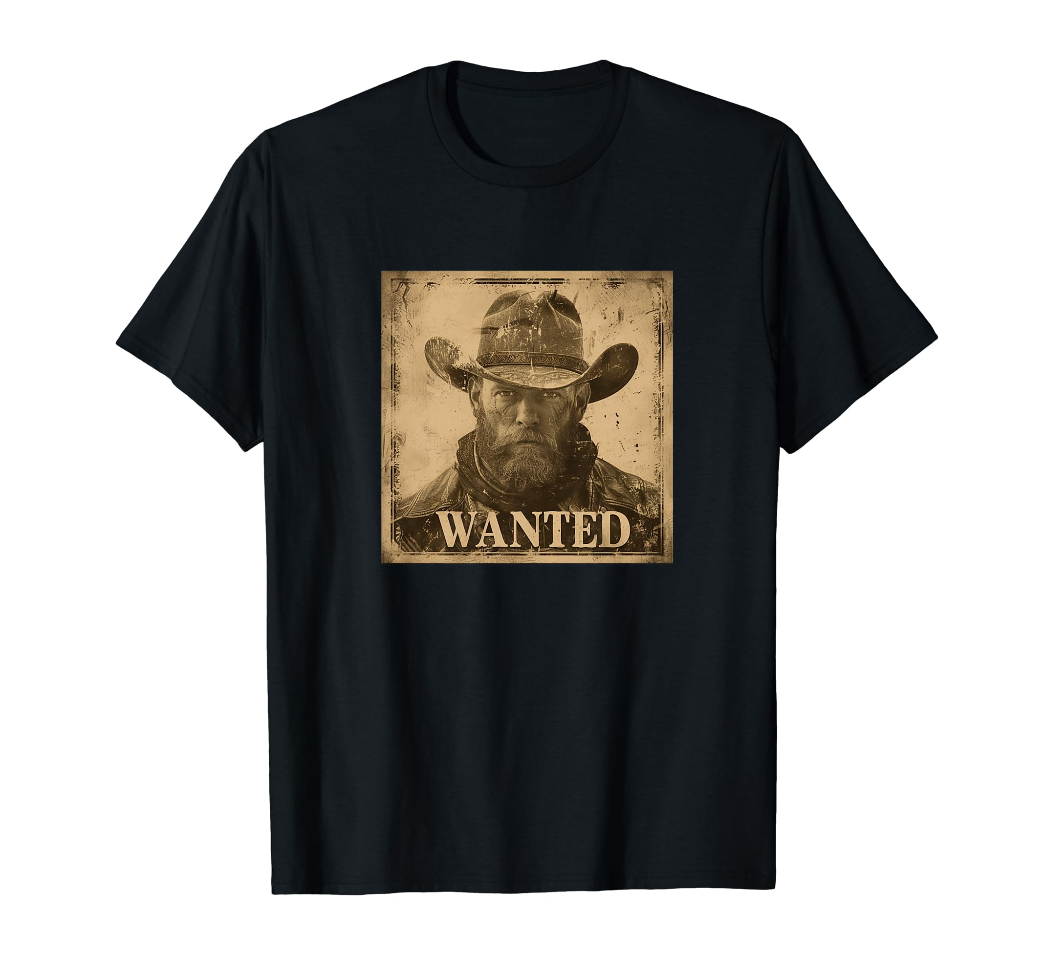 Wanted Mugshot Cowboy Western T-Shirt - Minimalist Print Men Women - T-Shirt, Sweatshirt, Hoodie
