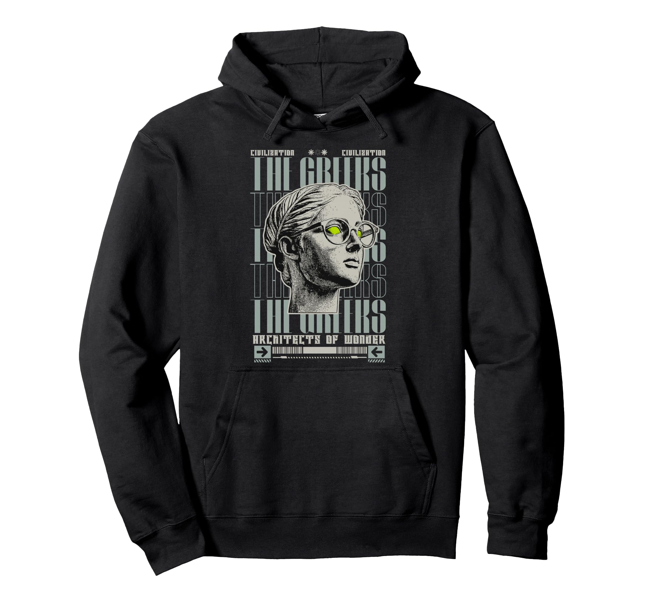 Y2K Greeks Bold Urban Graffiti Aesthetic Hoodie - Streetwear Style Unisex - T-Shirt, Sweatshirt, Hoodie