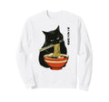 Anime Cat Eating Ramen Japanese Sweatshirt - Casual Everyday Wear Unisex - T-Shirt, Sweatshirt, Hoodie