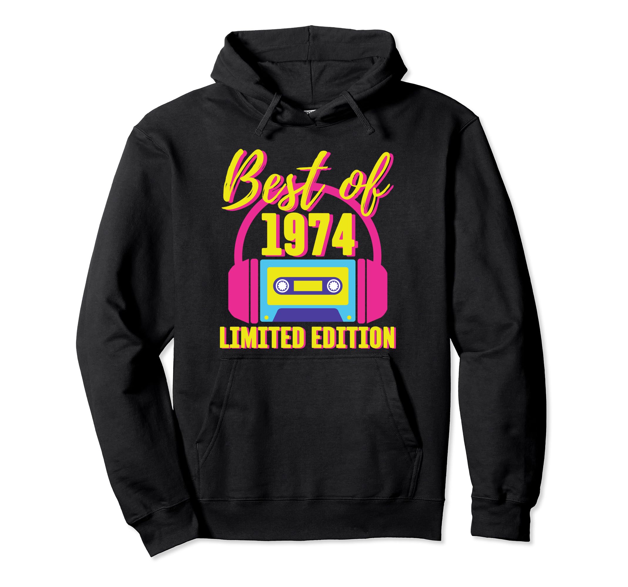 49Th Birthday Best 1974 Cassette Tape Hoodie - Fun Novelty Design Unisex - T-Shirt, Sweatshirt, Hoodie