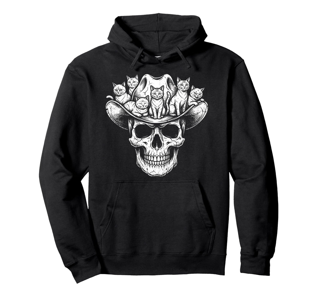 Skull Cat Skeleton Kitty Kitten Hoodie - Aesthetic Graphic Men Women - T-Shirt, Sweatshirt, Hoodie