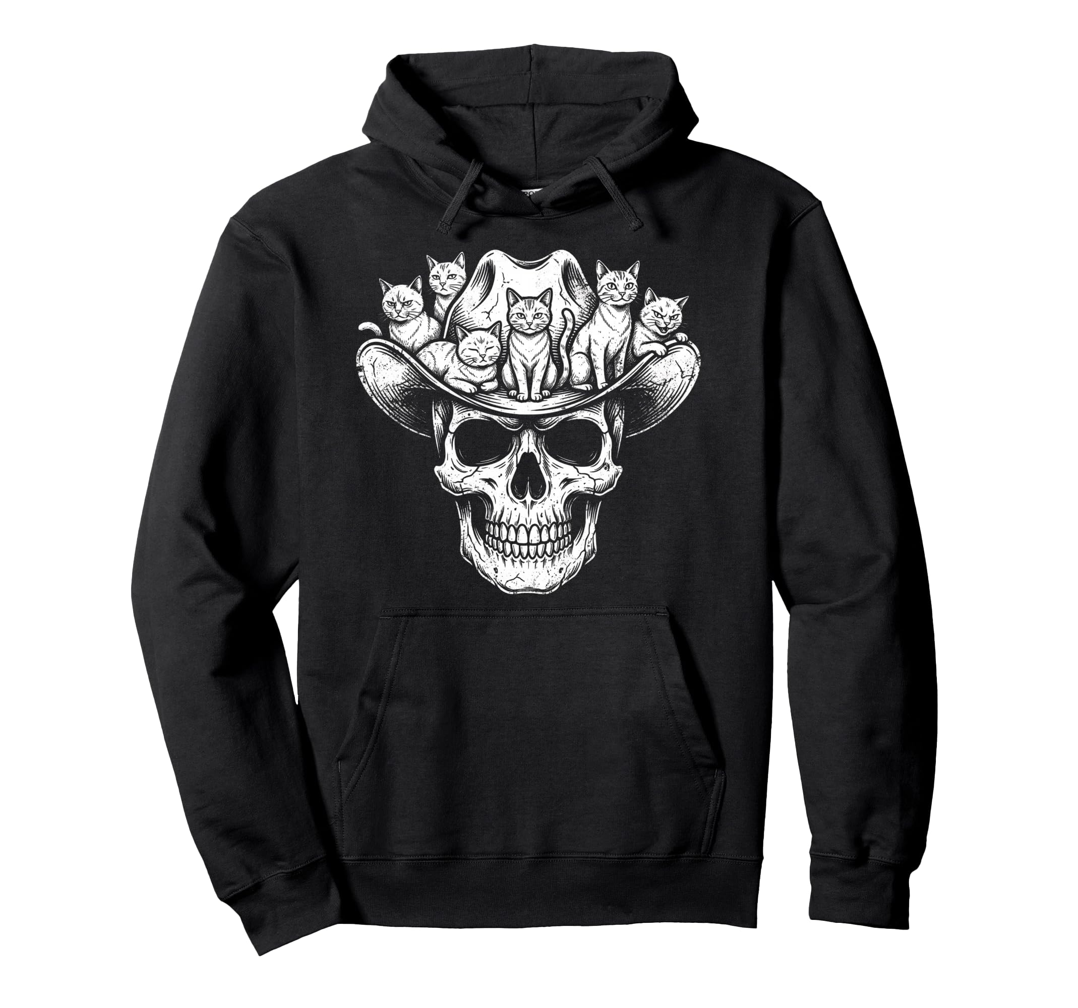 Skull Cat Skeleton Kitty Kitten Hoodie - Aesthetic Graphic Men Women - T-Shirt, Sweatshirt, Hoodie