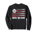 Baseball American Flag Nick Nelson Sweatshirt - Unique Graphic Men Women - T-Shirt, Sweatshirt, Hoodie