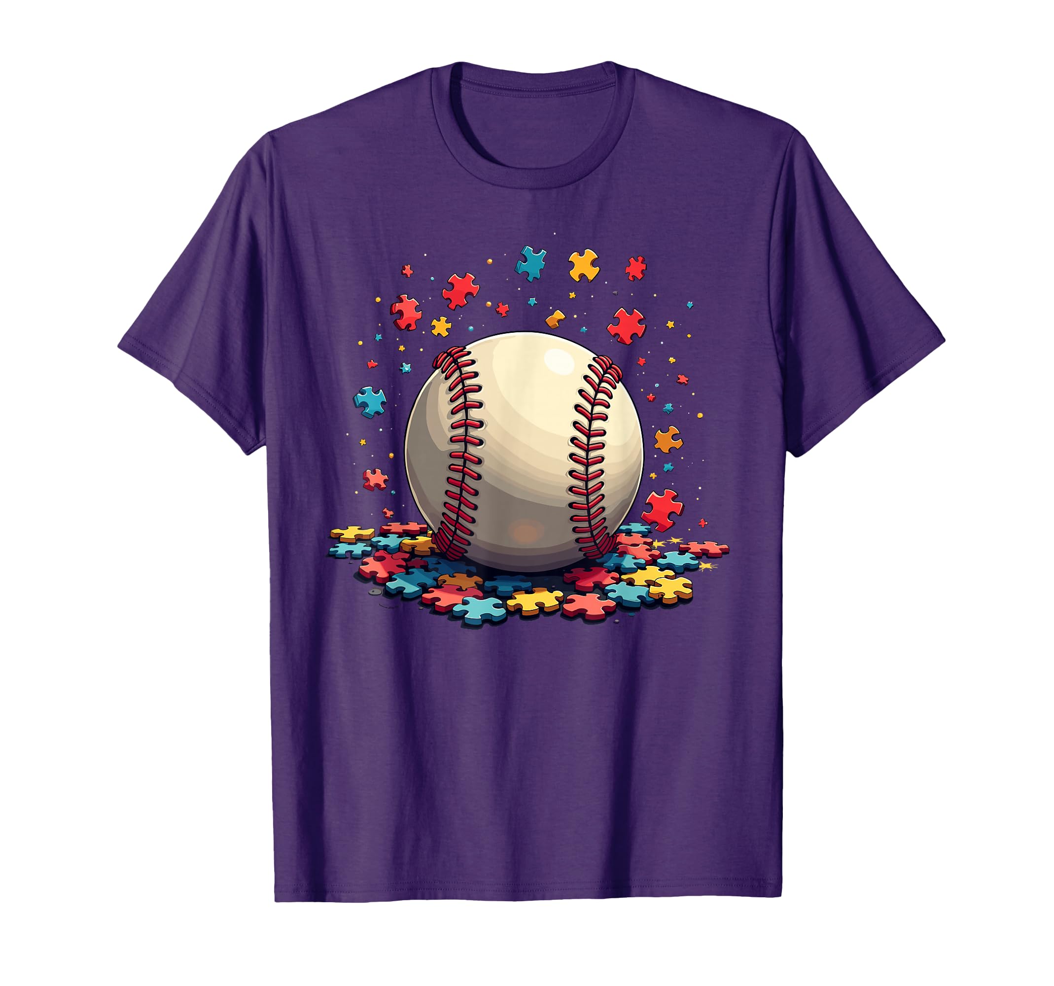 Colorful Autism Awareness Baseball Player T-Shirt - Unique Graphic Unisex - T-Shirt, Sweatshirt, Hoodie