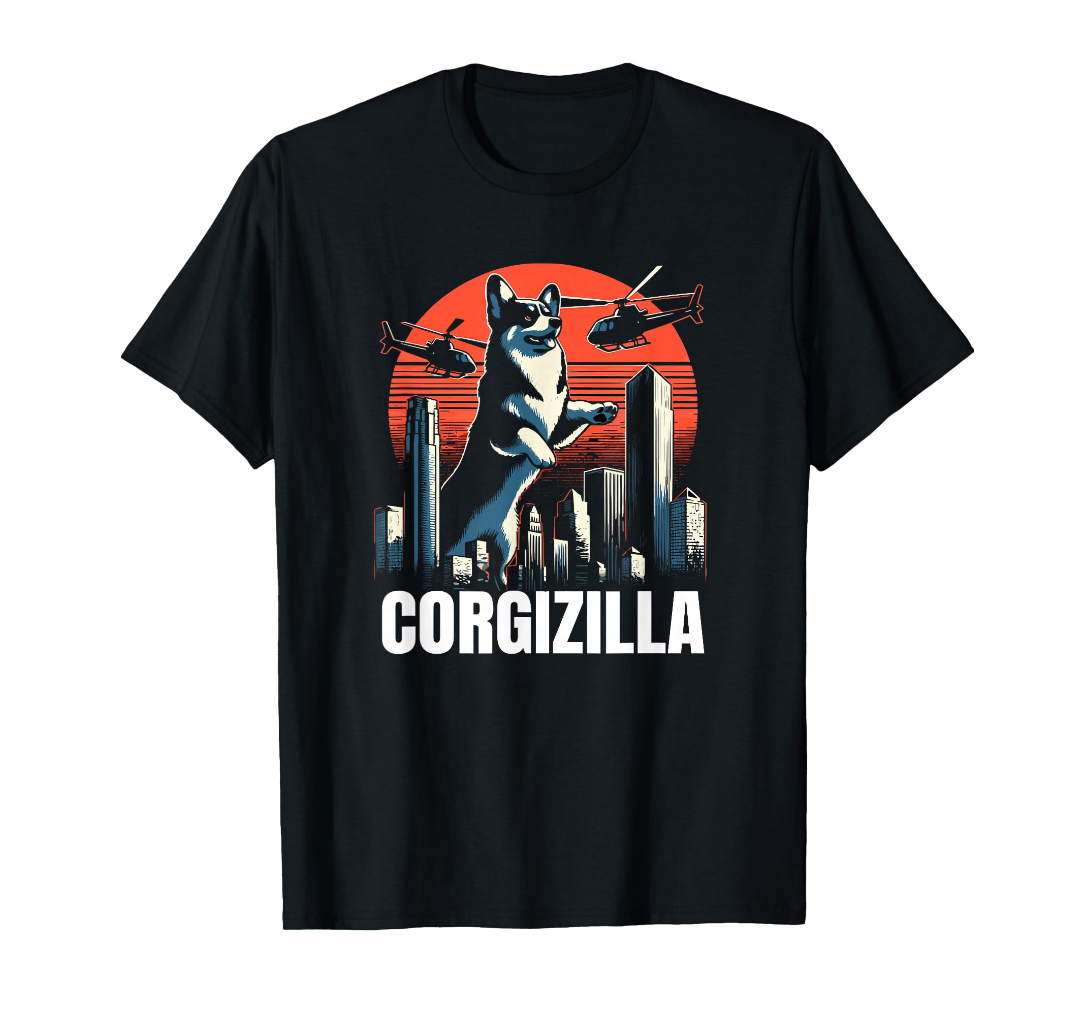 Blue Merle Corgi Corgizilla T-Shirt - Fun Novelty Design Men Women - T-Shirt, Sweatshirt, Hoodie