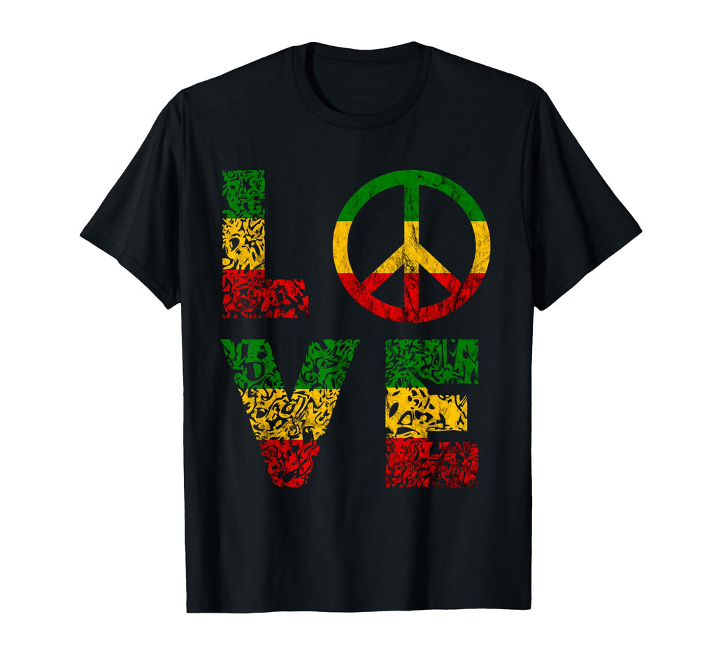Reggae Peace Love Hippie Rasta Reggae T-Shirt - Aesthetic Graphic Unisex - T-Shirt, Sweatshirt, Hoodie