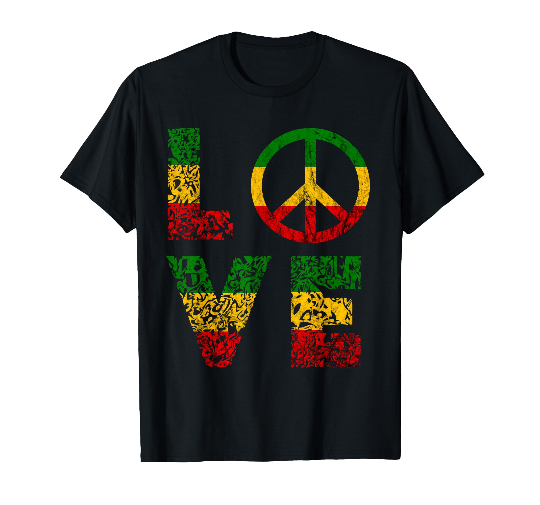 Reggae Peace Love Hippie Rasta Reggae T-Shirt - Aesthetic Graphic Unisex - T-Shirt, Sweatshirt, Hoodie