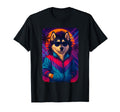80S Aesthetic Husky Tracksuit Jacket T-Shirt - Minimalist Print Unisex - T-Shirt, Sweatshirt, Hoodie