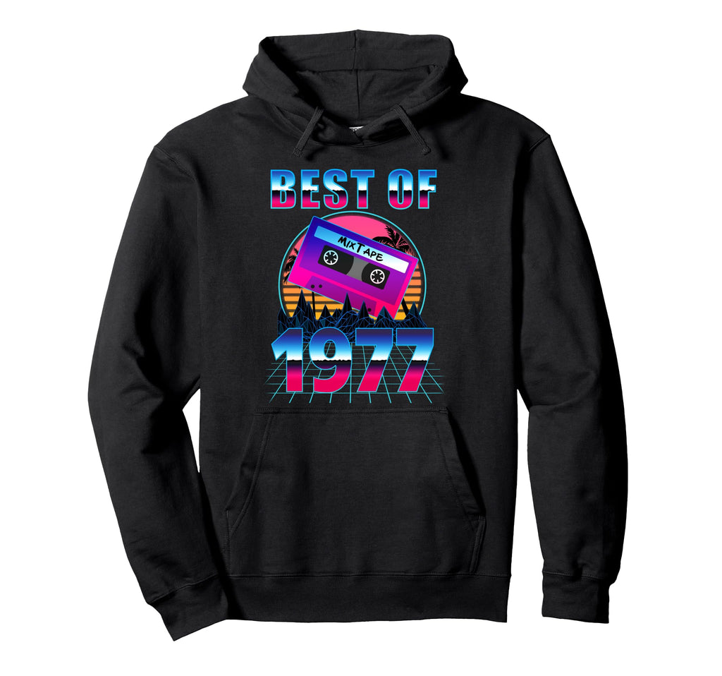 Best 1977 48 Years Old Cassette Tape 80S Hoodie - Novelty Apparel Unisex - T-Shirt, Sweatshirt, Hoodie