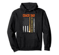 Coach Dad Baseball Usa Flag Hoodie - Fun Novelty Design for Adults - T-Shirt, Sweatshirt, Hoodie