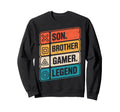 Son Brother Gamer Legend Video Sweatshirt - Custom Art Print Men Women - T-Shirt, Sweatshirt, Hoodie