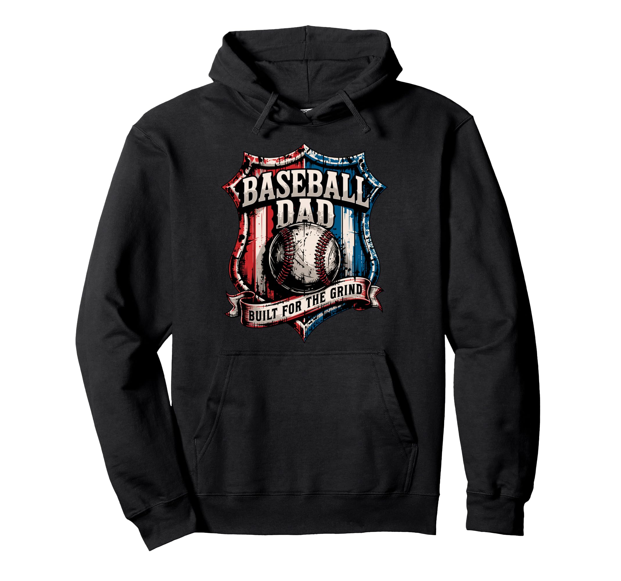 Fathers Day Patriotic Baseball Dad Hoodie - Unique Graphic Unisex - T-Shirt, Sweatshirt, Hoodie