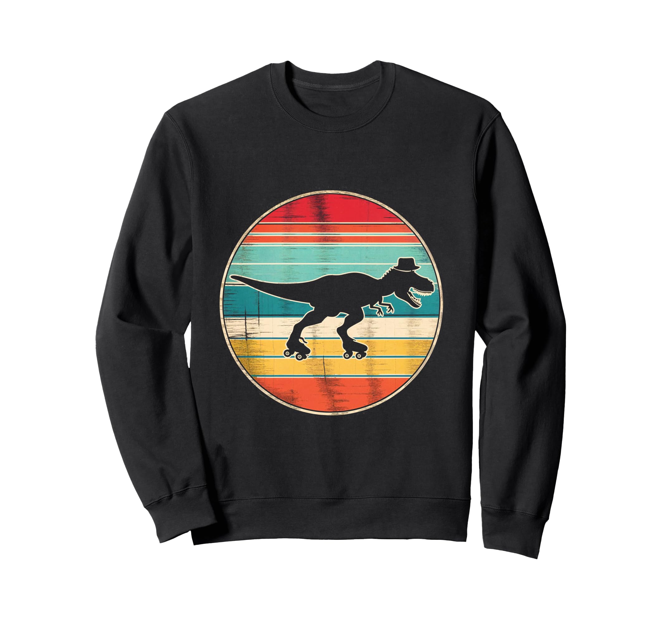Roller Skating Dinosaur T Rex Sweatshirt - Aesthetic Graphic for Adults - T-Shirt, Sweatshirt, Hoodie
