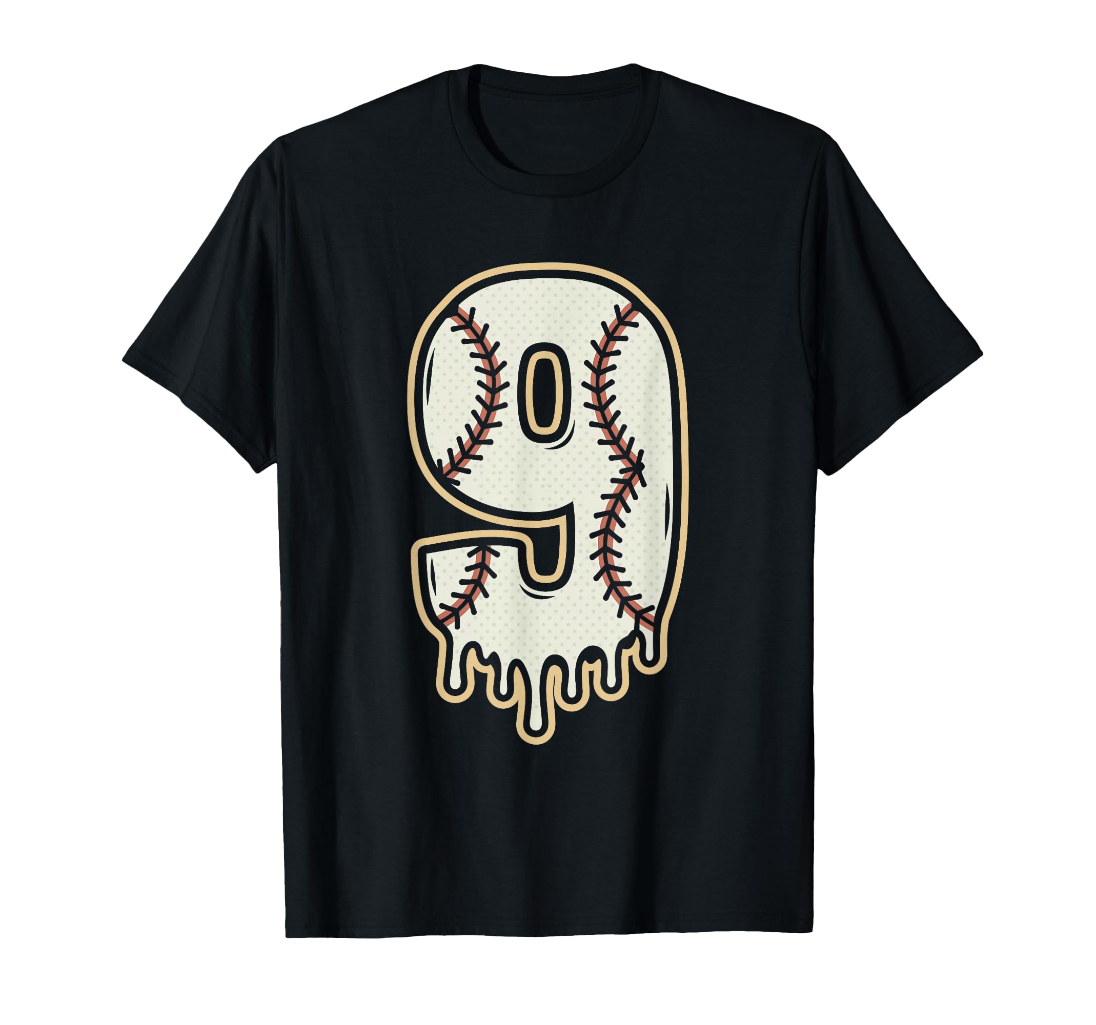 Dripping 9Th Birthday Baseball T-Shirt - Trendy Graphic for Adults - T-Shirt, Sweatshirt, Hoodie