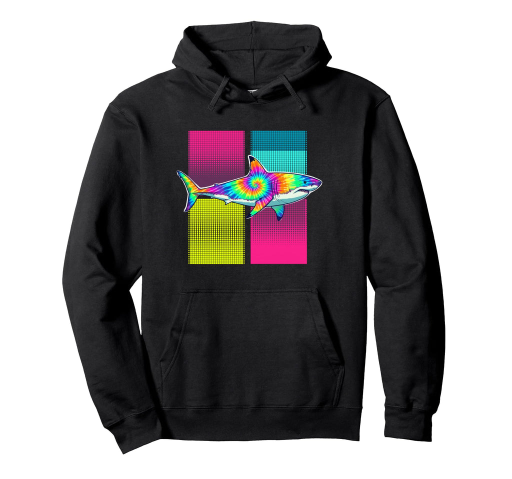 Tie Dye Shark Aesthetic Vaporwave Hoodie - Aesthetic Graphic Men Women - T-Shirt, Sweatshirt, Hoodie