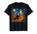 Starry Night Space Cowboy Ufo Van Gogh T-Shirt - Unique Graphic for Adults - T-Shirt, Sweatshirt, Hoodie