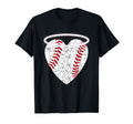 Angel Baseball Heart Halo T-Shirt - Graphic Print Unisex - T-Shirt, Sweatshirt, Hoodie