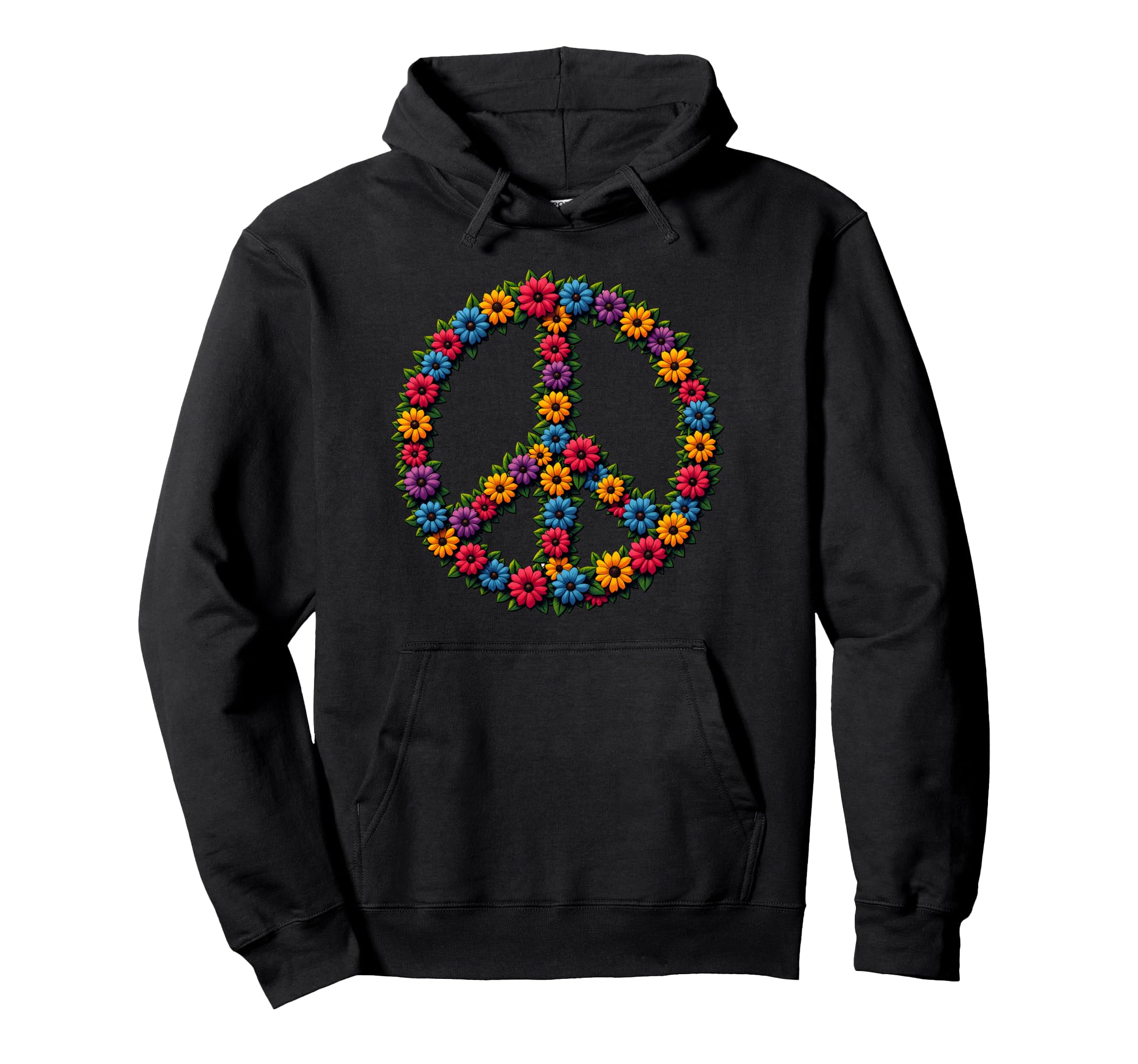 60S 70S Flower Power Groovy Love Peace Hoodie - Trendy Graphic for Adults - T-Shirt, Sweatshirt, Hoodie