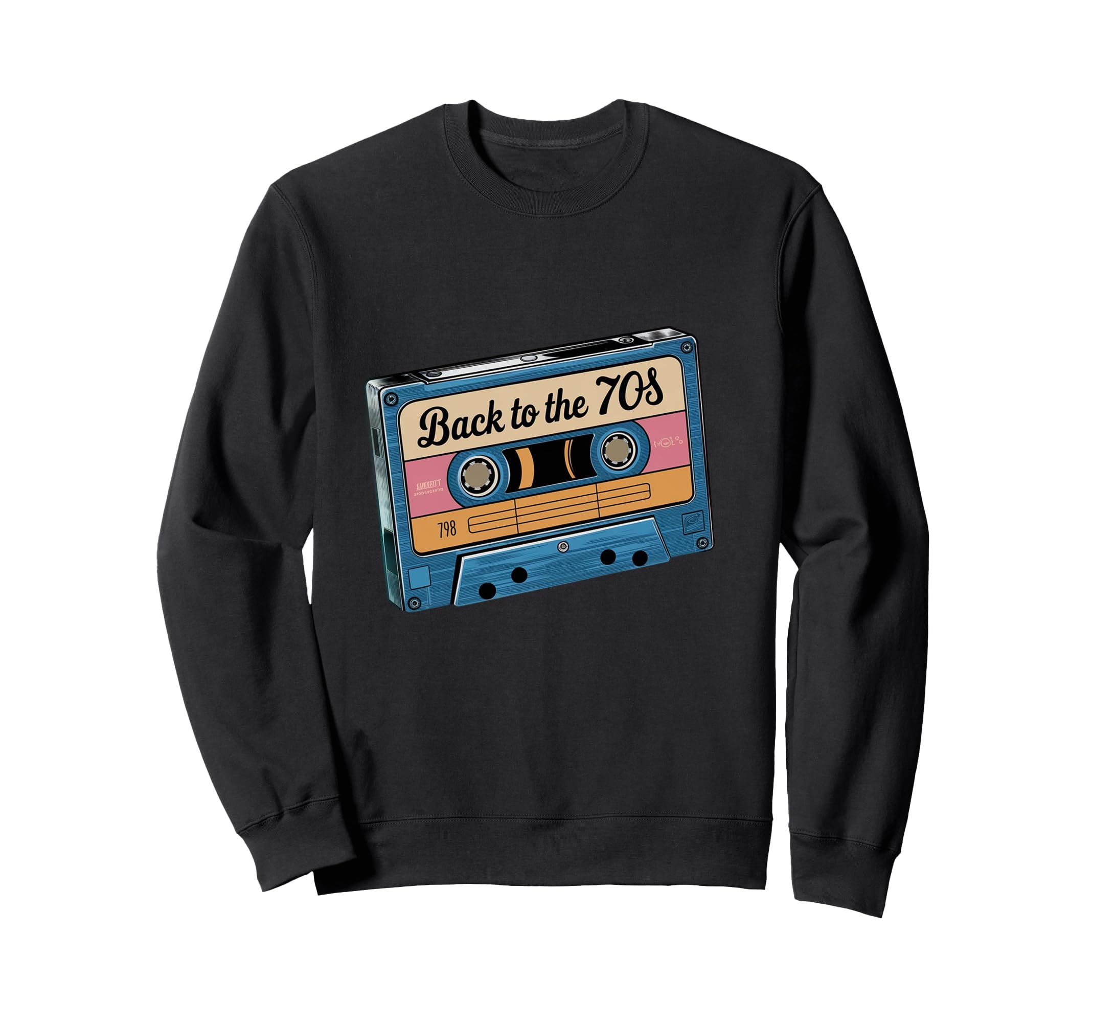 Groovy 70S Music Nostalgia Cassette Sweatshirt - Graphic Print for Adults - T-Shirt, Sweatshirt, Hoodie