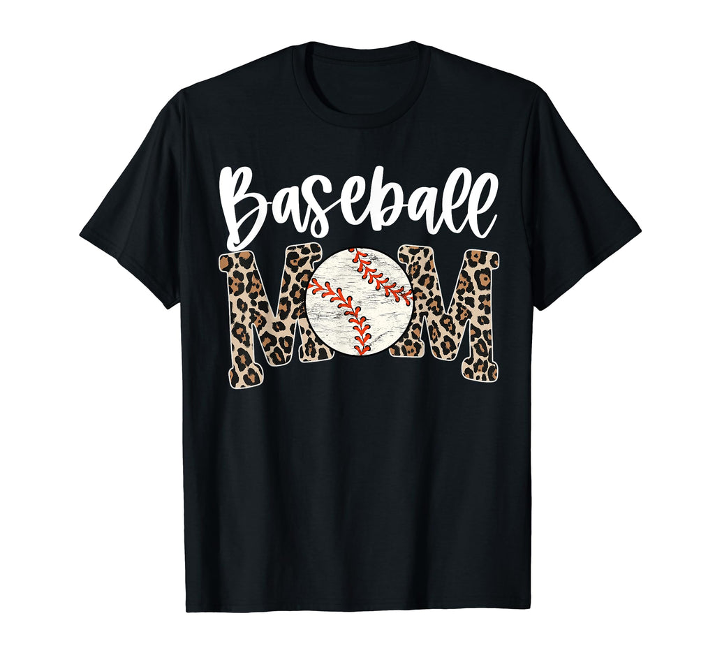 Leopard Baseball Mom Baseball Mama T-Shirt - Minimalist Print for Adults - T-Shirt, Sweatshirt, Hoodie
