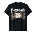 Leopard Baseball Mom Baseball Mama T-Shirt - Minimalist Print for Adults - T-Shirt, Sweatshirt, Hoodie